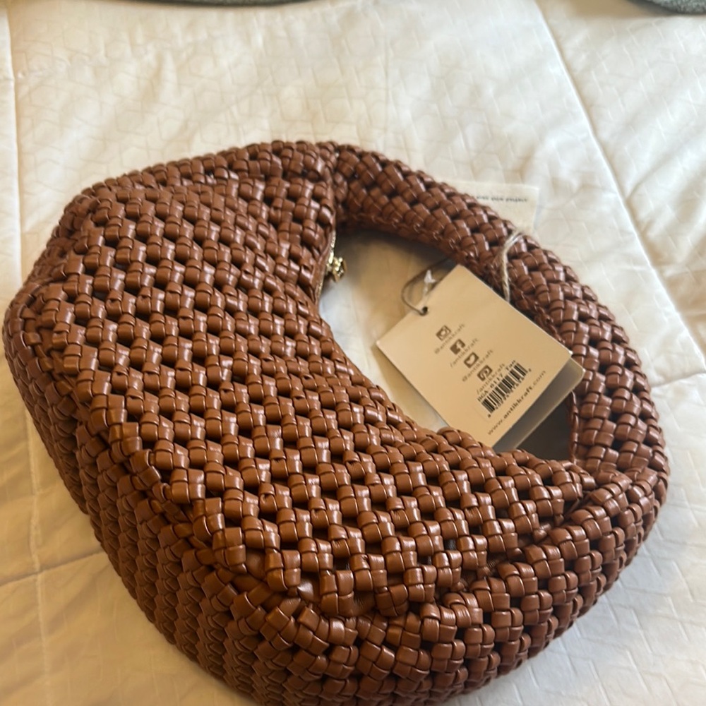 Brown Woven Shoulder Bag